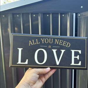 Black and Gold 'All You Need is Love' Wall Sign